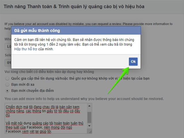 Do vi phạm chính sách quảng cáo