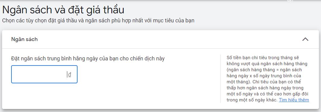 dat ngan sach chien dich quang cao