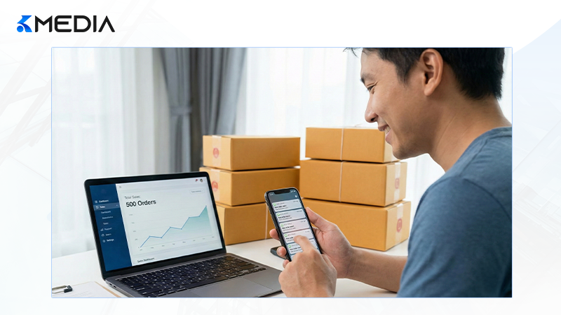 Chủ shop online Việt Nam vui mừng với kết quả bùng nổ đơn hàng nhờ sử dụng tệp Lookalike Audience hiệu quả.