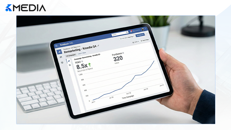 Kết quả tăng trưởng doanh số ấn tượng nhờ chiến thuật Remarketing của Kmedia