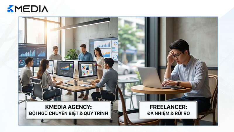 So sánh Agency và Freelancer - Đâu là lựa chọn tối ưu cho doanh nghiệp 2026