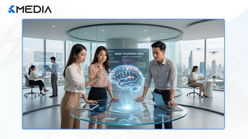 Đội ngũ chuyên gia Kmedia đang thảo luận chiến lược nội dung Evergreen bền vững 2026