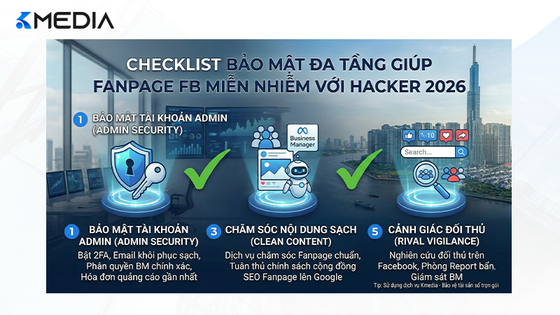 Checklist các bước bảo mật đa tầng giúp Fanpage miễn nhiễm với các cuộc tấn công của hacker