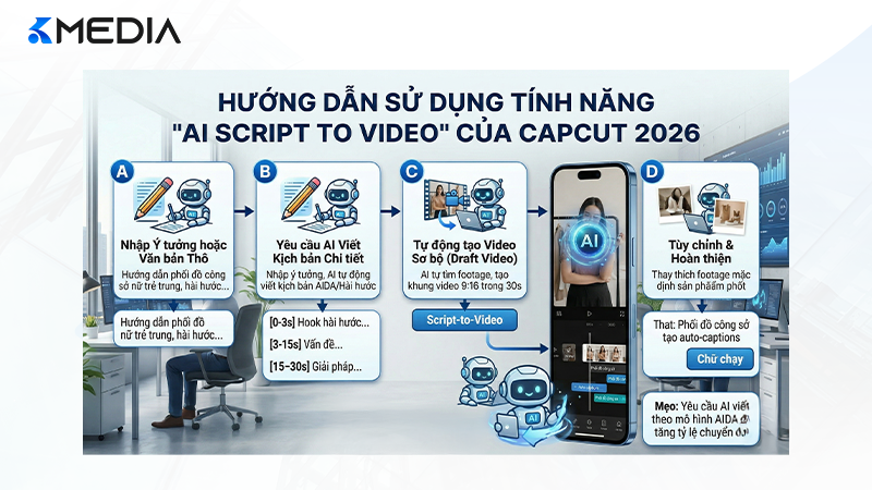 Hướng dẫn sử dụng tính năng Script-to-Video của CapCut AI để tạo kịch bản tự động