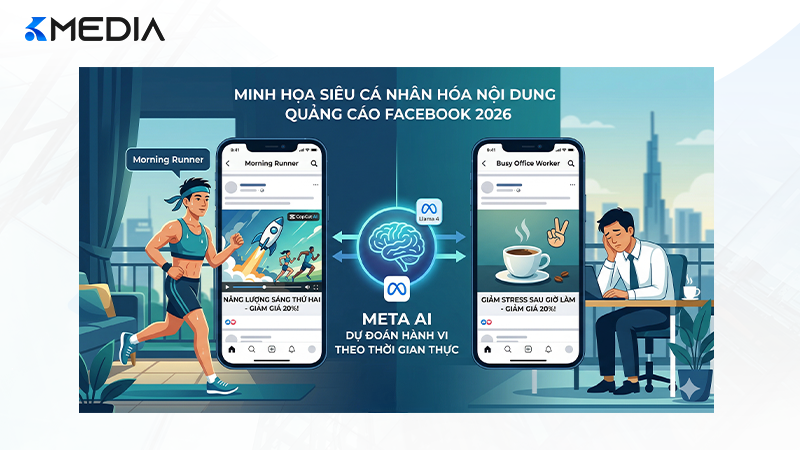Minh họa tính năng siêu cá nhân hóa nội dung quảng cáo của Meta AI