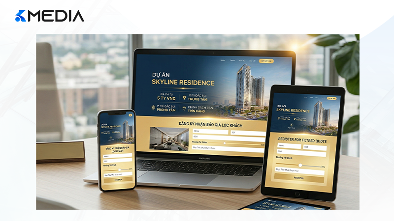 Landing Page chuyên nghiệp là bộ lọc "vàng" cho các chiến dịch bất động sản