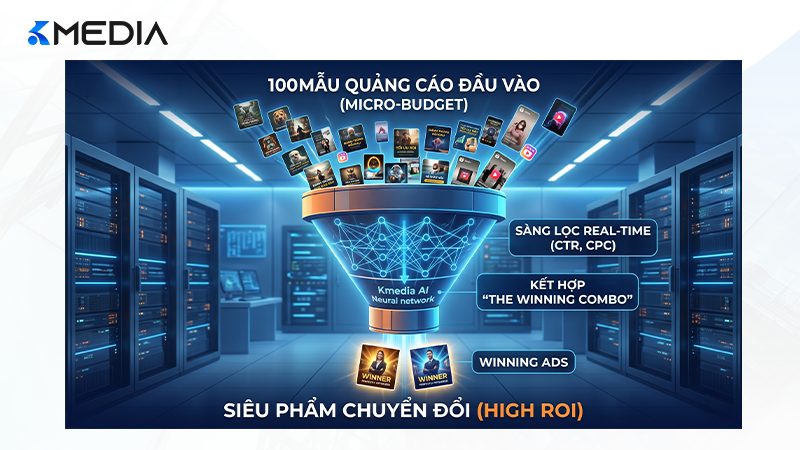 Phễu lọc dữ liệu biến 100 mẫu thử thành một siêu phẩm chuyển đổi