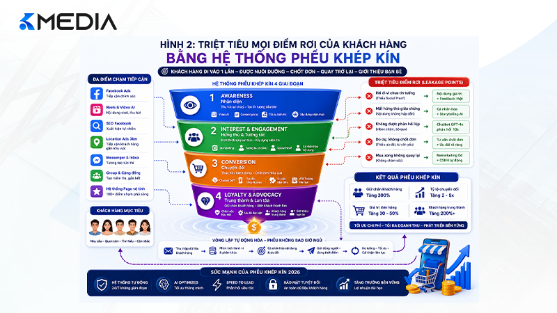 Triệt tiêu mọi điểm rơi của khách hàng bằng hệ thống phễu khép kín