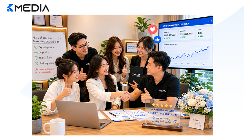 Tin nhắn phản hồi tích cực từ khách hàng của KMedia