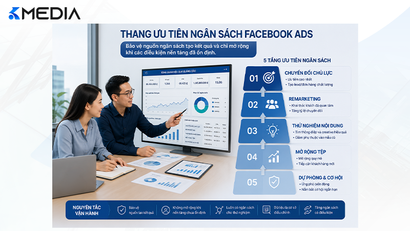 Thang ưu tiên ngân sách Facebook Ads cho một sản phẩm chủ lực